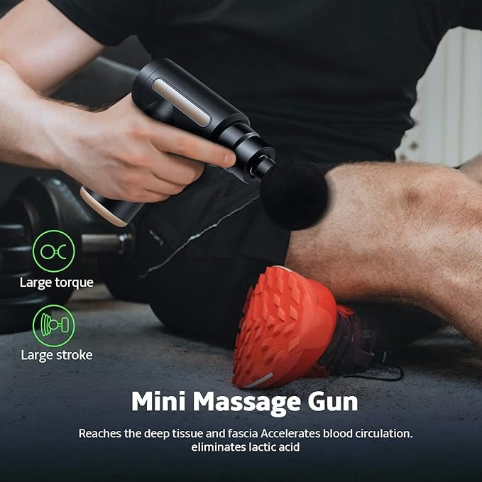 4 In 1 Massage Gun | Deep Tissue Percussion Massager With 4 Attachments | Handheld Electric Body Relaxation Therapy For Pain Relief & Recovery (