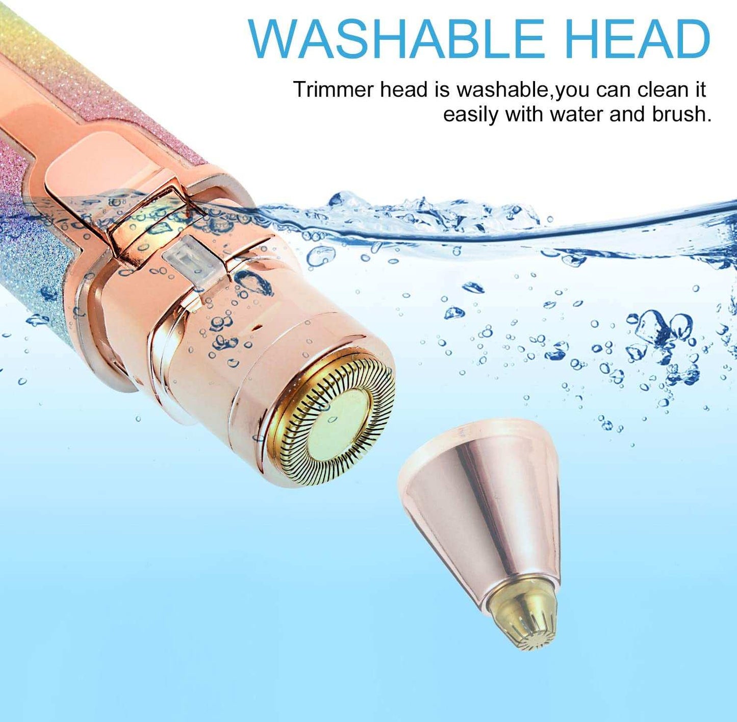 Eyebrow Trimmer | 2 In 1 Painless Brow Shaver Hair Remover Battery Operated Eyebrow Trimmer Facial Hair Remover