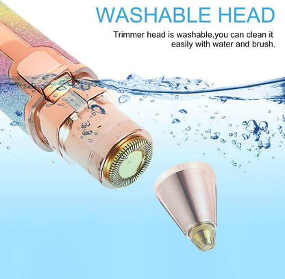 Eyebrow Trimmer | 2 In 1 Painless Brow Shaver Hair Remover Battery Operated Eyebrow Trimmer Facial Hair Remover